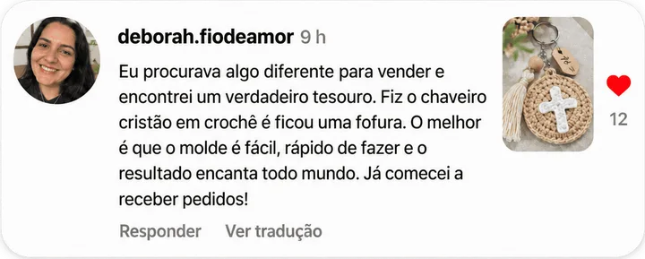 Comentário de Deborah sobre produzir peças para vender