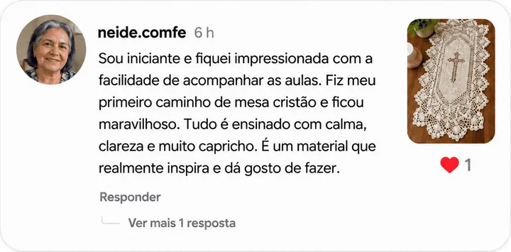Comentário de Neide sobre aprender mesmo sem experiência