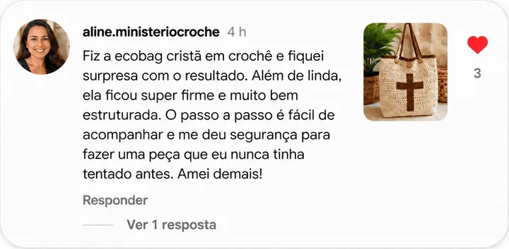 Comentário de Aline sobre conseguir acompanhar as receitas