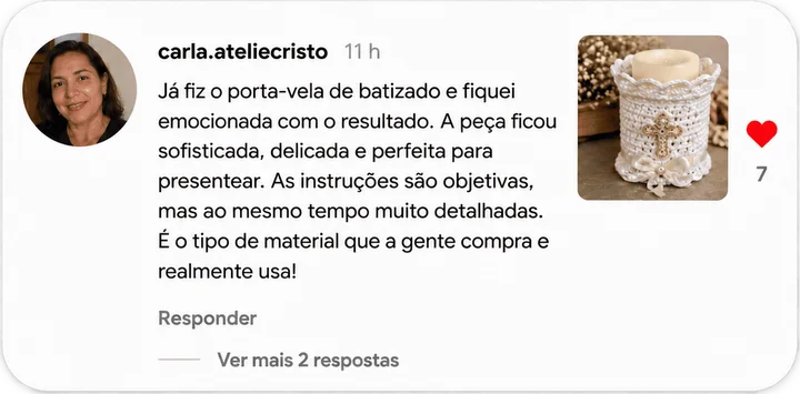 Comentário de Sarita sobre produzir uma peça para batizado