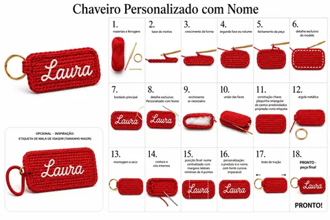 Receita passo a passo de chaveiro personalizado