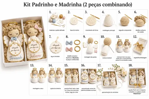 Receita passo a passo de anjinhos para padrinho e madrinha