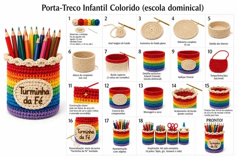 Receita passo a passo de porta-treco infantil